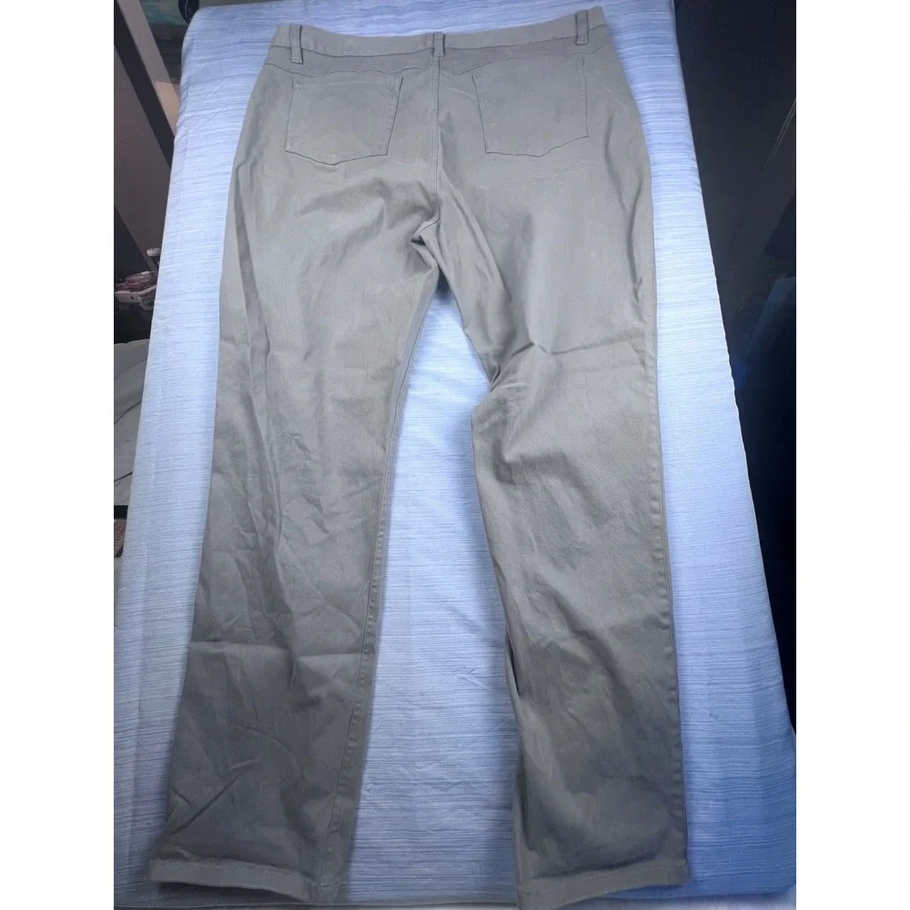 FootJoy Mens 5-Pocket Golf Pants Gray Tan Khaki Cotton Stretch W40‎ L32